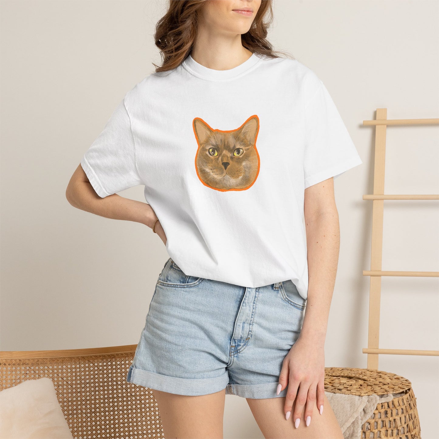 Tortoise Cat Face T-Shirt | Cute Cat Portrait Tee